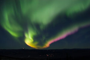 colorful northern lights seen from Fairbanks, Alaska